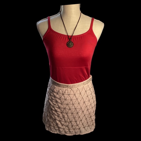 XXI Forever 21 Womens Straight Mini Skirt Sz S Sequins Diamond - Picture 3 of 16